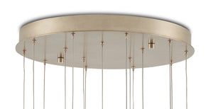 Escenia 15-Light Multi-Drop Pendant: Selenite Shades with Silver Finish for Elegant Home Lighting