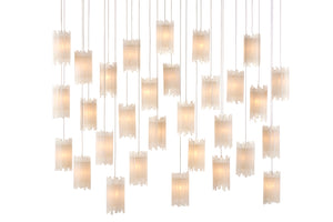 Escenia 30-Light Multi-Drop Pendant Lamp - Elegant Selenite Shades with Adjustable Height for Glow