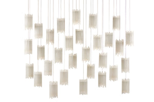 Escenia 30-Light Multi-Drop Pendant Lamp - Elegant Selenite Shades with Adjustable Height for Glow