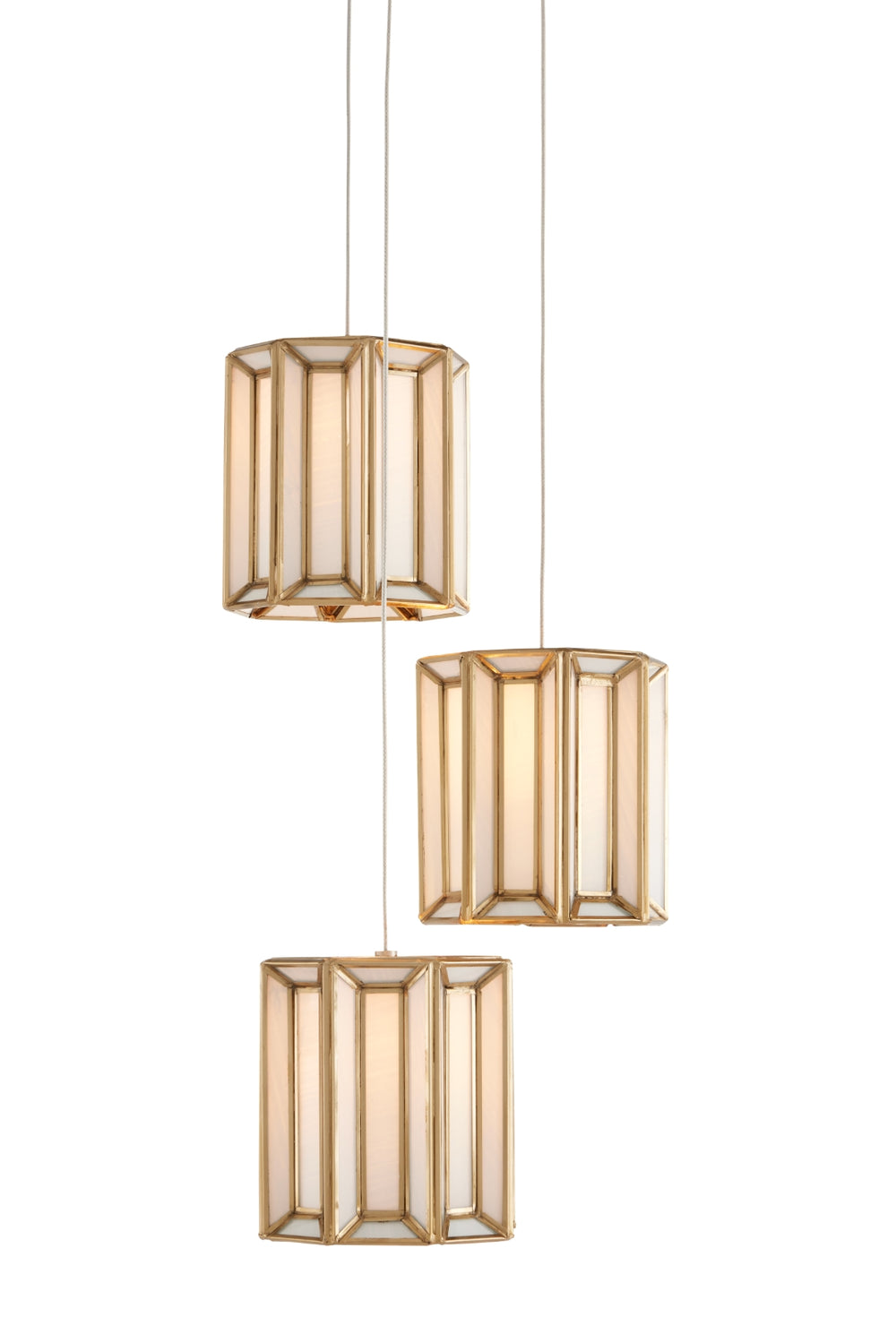 Daze 3-Light Multi-Drop Pendant in Antique Brass & Milk Glass – Adjustable Height for Stunning Ambiance