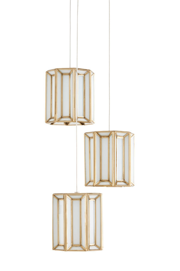 Daze 3-Light Multi-Drop Pendant in Antique Brass & Milk Glass – Adjustable Height for Stunning Ambiance