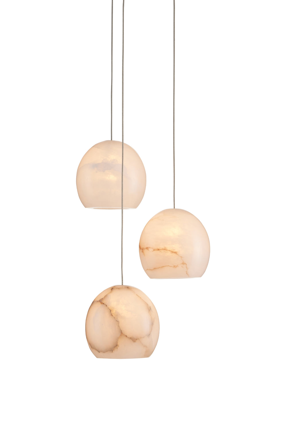 Lazio 3-Light Multi-Drop Pendant - Elegant Alabaster Shades with Silver Finish for Modern Spaces