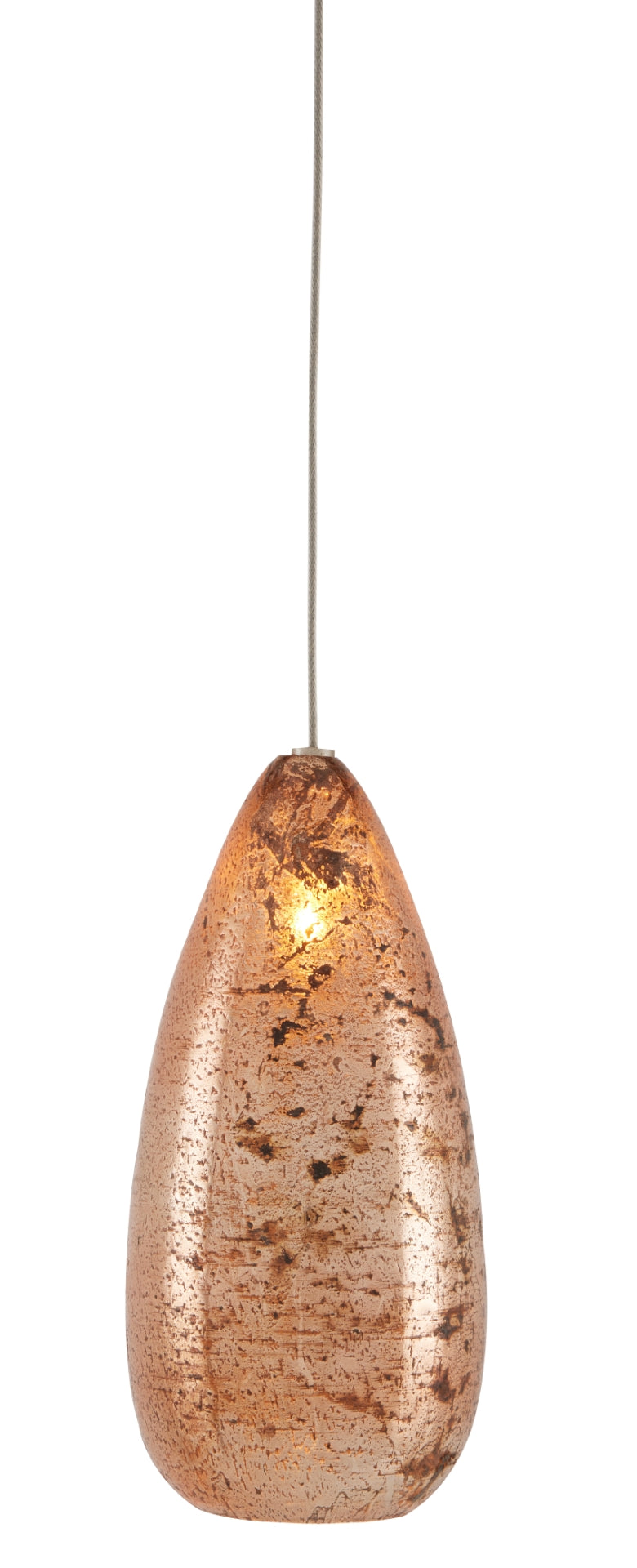 Rame 1-Light Multi-Drop Pendant - Dazzling Mercury Glass Shade with Copper & Silver Finish, Adjustable!