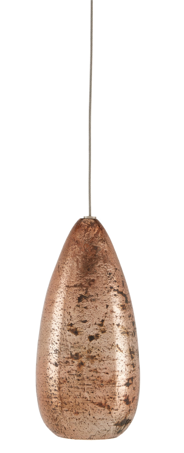 Rame 1-Light Multi-Drop Pendant - Dazzling Mercury Glass Shade with Copper & Silver Finish, Adjustable!