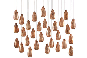 Rame 30-Light Multi-Drop Pendant - Dazzling Teardrop Mercury Glass Shades with Adjustable Height