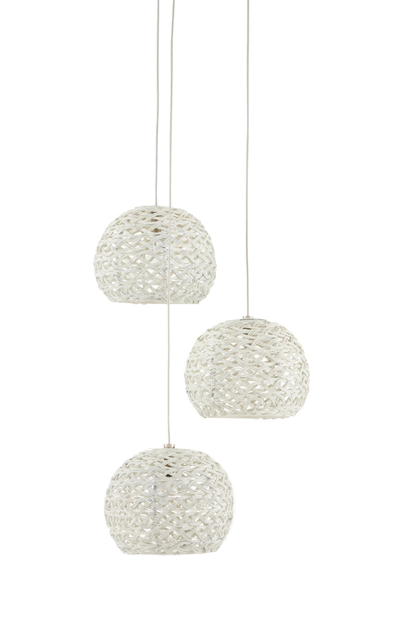 Piero 3-Light Multi-Drop Pendant - Stylish White Iron Design with Adjustable Height for Modern Spaces