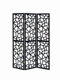 Modern 3-panel Open Mosaic Pattern Room Divider Black