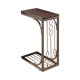 Traditional Accent Table Brown and Burnished Copper