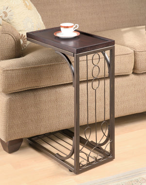 Traditional Accent Table Brown and Burnished Copper