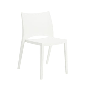 Leslie Stacking Side Chair in White - Set of 2