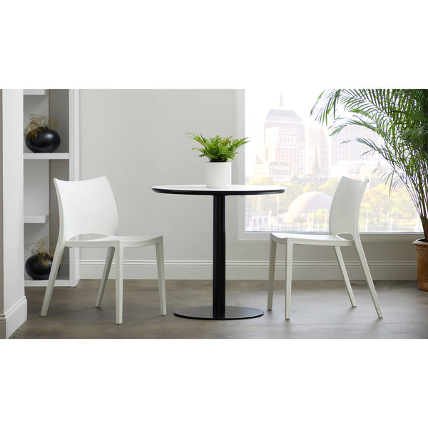 Leslie Stacking Side Chair in White - Set of 2