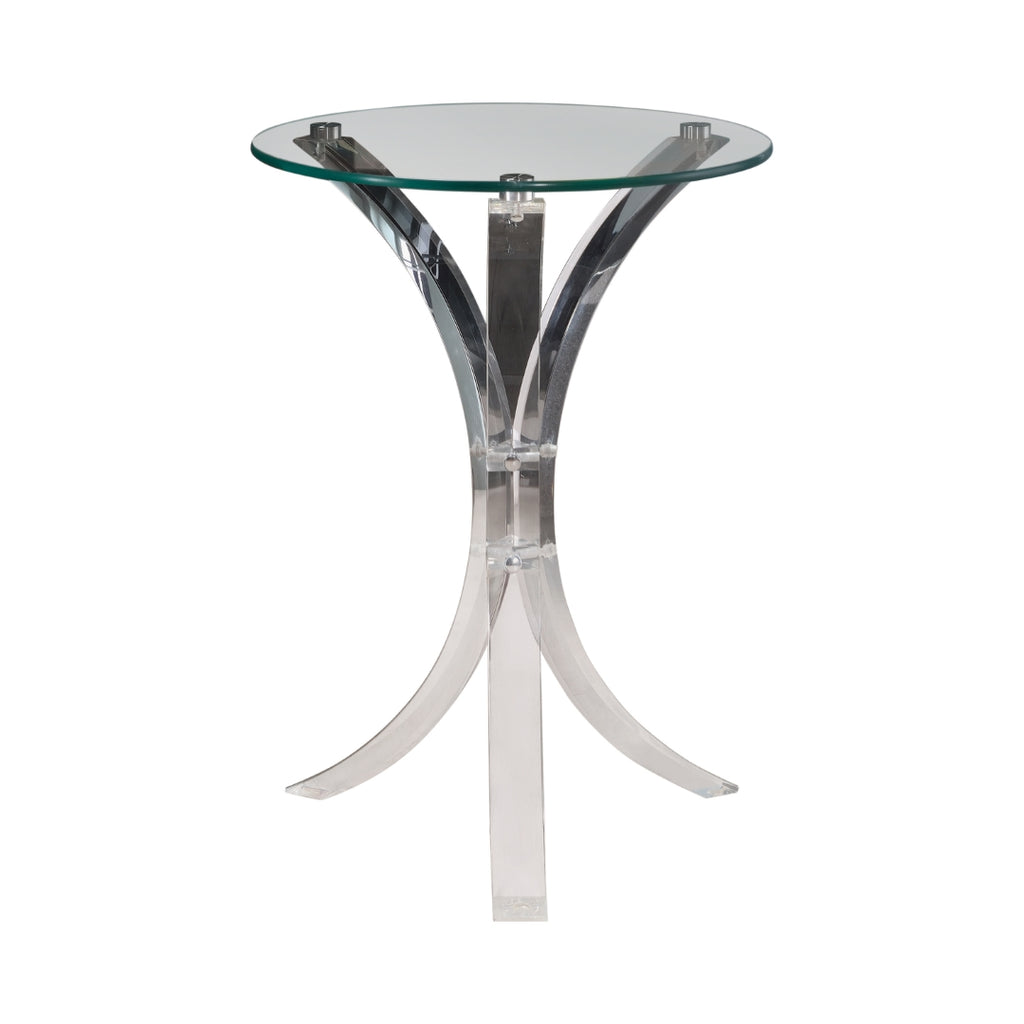 Contemporary Round Accent Table Clear