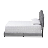 Baxton Studio Embla Modern and Contemporary Grey Velvet Fabric Upholstered Queen Size Bed