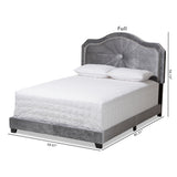 Baxton Studio Embla Modern and Contemporary Grey Velvet Fabric Upholstered King Size Bed