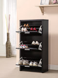 Contemporary 3-drawer Shoe Cabinet Black