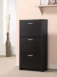 Contemporary 3-drawer Shoe Cabinet Black