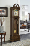 Traditional Grandfather Clock with Chime Golden Brown