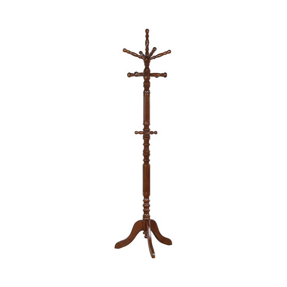 Traditional Coat Rack with 11 Hooks - Elegant Cappuccino Finish for Stylish Home Organization