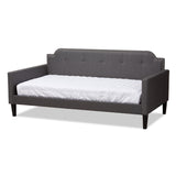 Packer Modern and Contemporary Grey Fabric Upholstered Twin Size Sofa Daybed