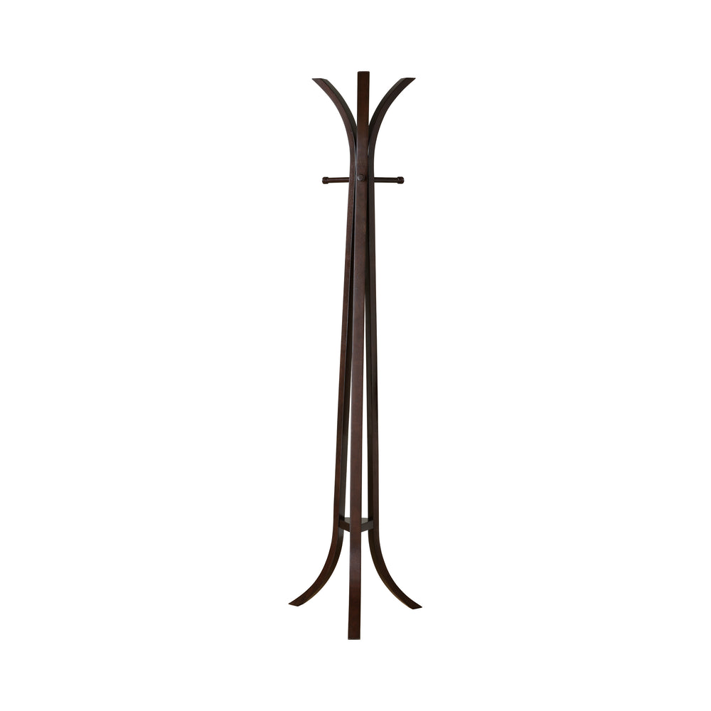 Country Rustic Coat Rack with 6 Hooks - Stylish Cappuccino Finish for Modern Entryway Decor