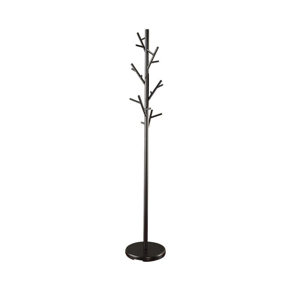 Contemporary 18-Hook Black Coat Rack - Tree Branch Design for Stylish Entryway and Living Space