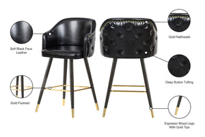 Barbosa Faux Leather / Metal / Engineered Wood / Foam Contemporary Black Faux Leather Counter/Bar Stool - 23" W x 23" D x 41" H