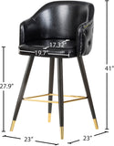 Barbosa Faux Leather / Metal / Engineered Wood / Foam Contemporary Black Faux Leather Counter/Bar Stool - 23" W x 23" D x 41" H