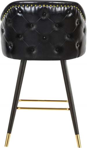 Barbosa Faux Leather / Metal / Engineered Wood / Foam Contemporary Black Faux Leather Counter/Bar Stool - 23" W x 23" D x 41" H
