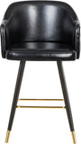 Barbosa Faux Leather / Metal / Engineered Wood / Foam Contemporary Black Faux Leather Counter/Bar Stool - 23" W x 23" D x 41" H