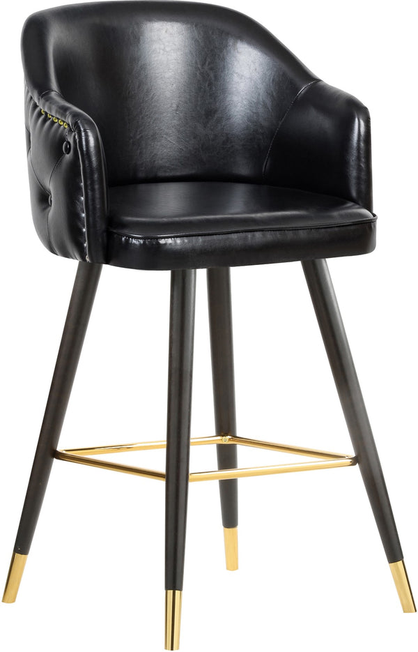 Barbosa Faux Leather / Metal / Engineered Wood / Foam Contemporary Black Faux Leather Counter/Bar Stool - 23" W x 23" D x 41" H