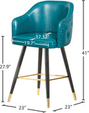 Barbosa Faux Leather / Metal / Engineered Wood / Foam Contemporary Blue Faux Leather Counter/Bar Stool - 23" W x 23" D x 41" H