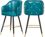 Barbosa Faux Leather / Metal / Engineered Wood / Foam Contemporary Blue Faux Leather Counter/Bar Stool - 23" W x 23" D x 41" H