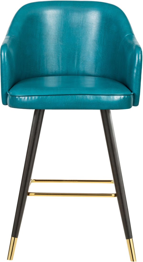 Barbosa Faux Leather / Metal / Engineered Wood / Foam Contemporary Blue Faux Leather Counter/Bar Stool - 23" W x 23" D x 41" H