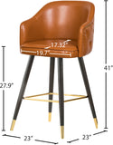 Barbosa Faux Leather / Metal / Engineered Wood / Foam Contemporary Cognac Faux Leather Counter/Bar Stool - 23" W x 23" D x 41" H
