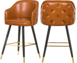 Barbosa Faux Leather / Metal / Engineered Wood / Foam Contemporary Cognac Faux Leather Counter/Bar Stool - 23" W x 23" D x 41" H