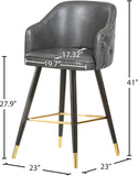 Barbosa Faux Leather / Metal / Engineered Wood / Foam Contemporary Grey Faux Leather Counter/Bar Stool - 23" W x 23" D x 41" H
