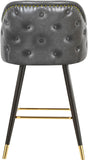 Barbosa Faux Leather / Metal / Engineered Wood / Foam Contemporary Grey Faux Leather Counter/Bar Stool - 23" W x 23" D x 41" H