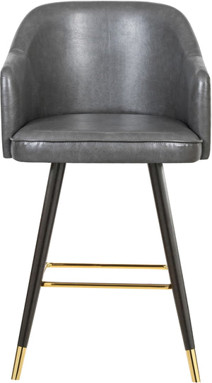 Barbosa Faux Leather / Metal / Engineered Wood / Foam Contemporary Grey Faux Leather Counter/Bar Stool - 23" W x 23" D x 41" H