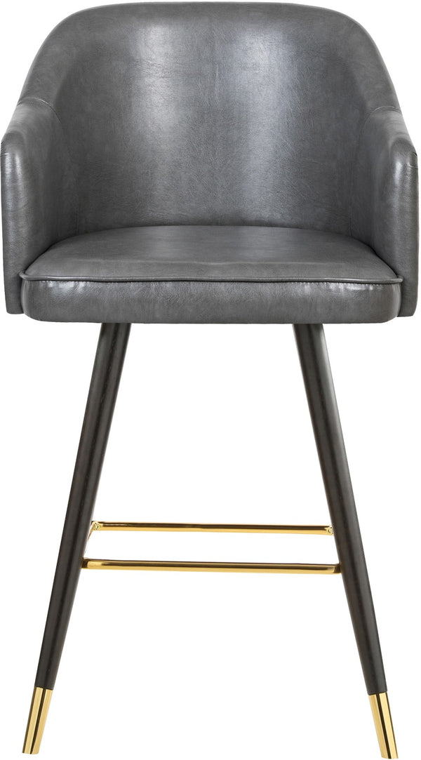 Barbosa Faux Leather / Metal / Engineered Wood / Foam Contemporary Grey Faux Leather Counter/Bar Stool - 23" W x 23" D x 41" H