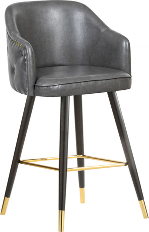 Barbosa Faux Leather / Metal / Engineered Wood / Foam Contemporary Grey Faux Leather Counter/Bar Stool - 23" W x 23" D x 41" H