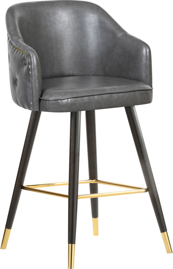Barbosa Faux Leather / Metal / Engineered Wood / Foam Contemporary Grey Faux Leather Counter/Bar Stool - 23" W x 23" D x 41" H