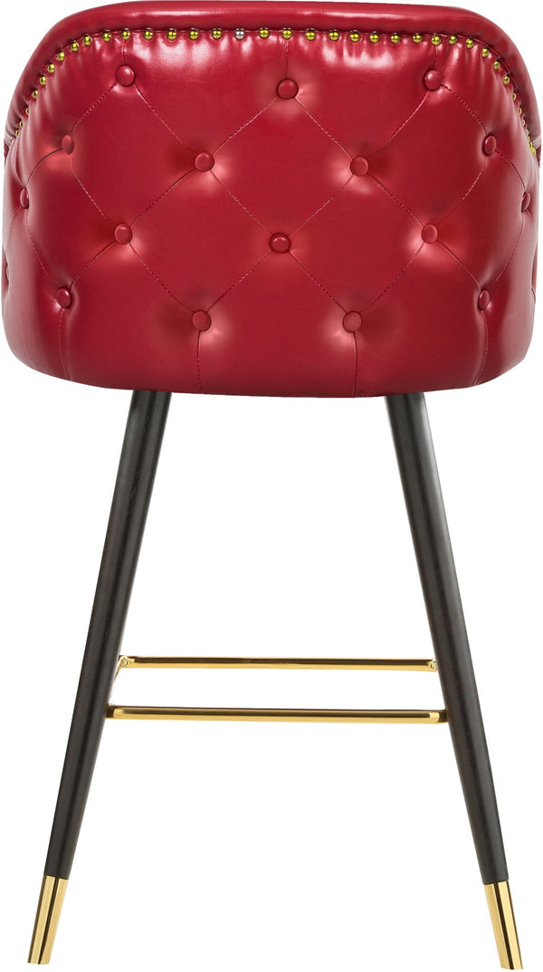 Barbosa Faux Leather / Metal / Engineered Wood / Foam Contemporary Red Faux Leather Counter/Bar Stool - 23" W x 23" D x 41" H
