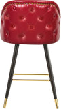 Barbosa Faux Leather / Metal / Engineered Wood / Foam Contemporary Red Faux Leather Counter/Bar Stool - 23" W x 23" D x 41" H