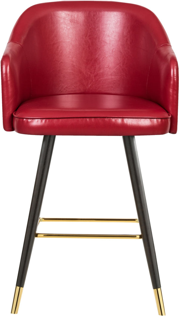 Barbosa Faux Leather / Metal / Engineered Wood / Foam Contemporary Red Faux Leather Counter/Bar Stool - 23" W x 23" D x 41" H