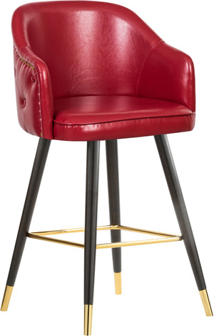 Barbosa Faux Leather / Metal / Engineered Wood / Foam Contemporary Red Faux Leather Counter/Bar Stool - 23" W x 23" D x 41" H