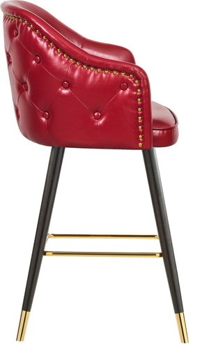 Barbosa Faux Leather / Metal / Engineered Wood / Foam Contemporary Red Faux Leather Counter/Bar Stool - 23" W x 23" D x 41" H