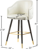 Barbosa Faux Leather / Metal / Engineered Wood / Foam Contemporary White Faux Leather Counter/Bar Stool - 23" W x 23" D x 41" H