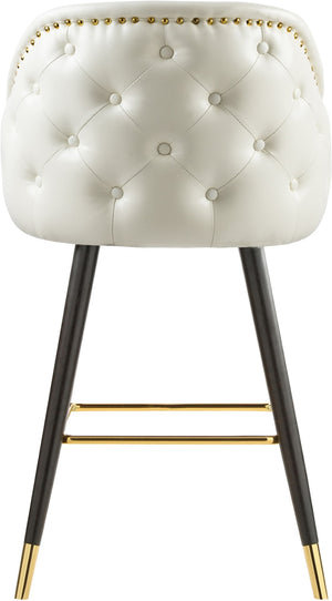 Barbosa Faux Leather / Metal / Engineered Wood / Foam Contemporary White Faux Leather Counter/Bar Stool - 23" W x 23" D x 41" H