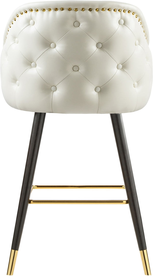 Barbosa Faux Leather / Metal / Engineered Wood / Foam Contemporary White Faux Leather Counter/Bar Stool - 23" W x 23" D x 41" H