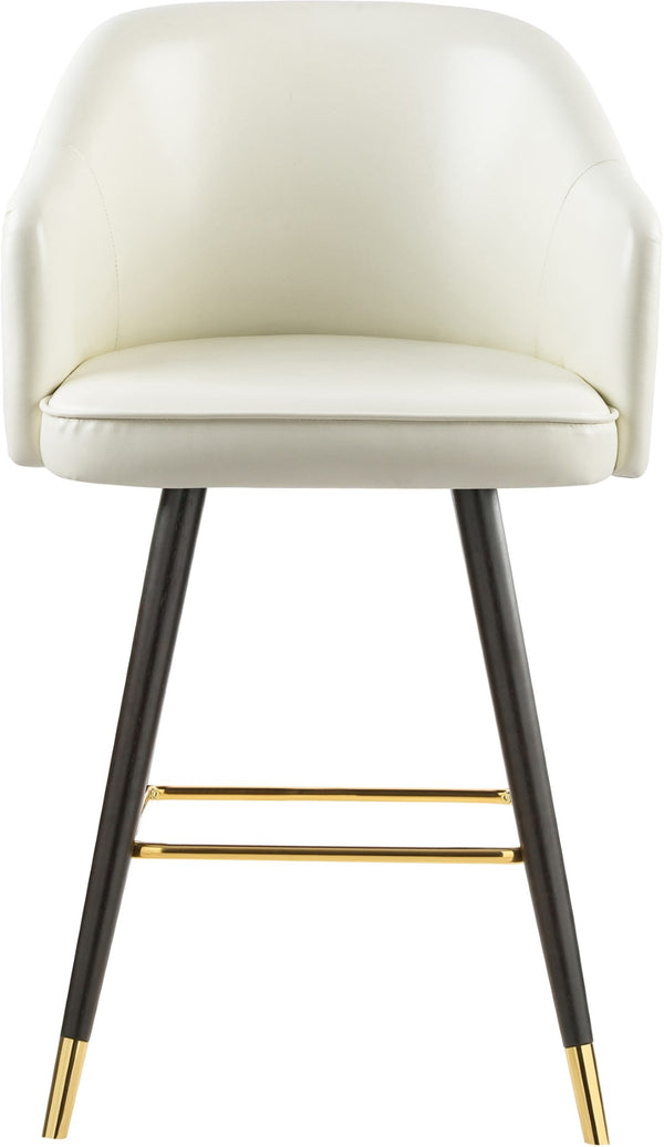 Barbosa Faux Leather / Metal / Engineered Wood / Foam Contemporary White Faux Leather Counter/Bar Stool - 23" W x 23" D x 41" H